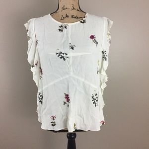 NWT RACHEL Rachel Roy Floral Flutter Top, XXL